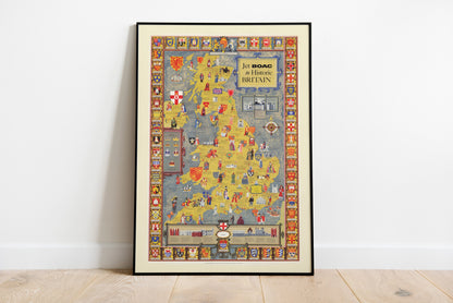 Historic Britain Map - Pictorial Print of the UK