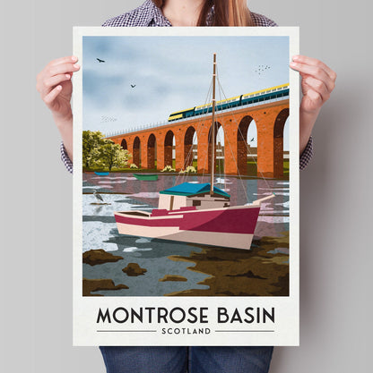 Montrose Basin Travel Poster - South Esk Viaduct - Angus