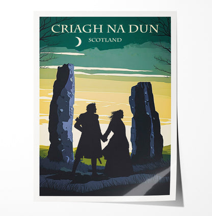 Craigh na Dun Standing Stones Travel Poster | Jamie and Claire Fraser | Sassanach | Scotland Travel Poster | Stone Circle |  Gift |  Present