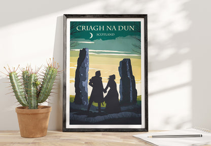 Craigh na Dun Standing Stones Travel Poster | Jamie and Claire Fraser | Sassanach | Scotland Travel Poster | Stone Circle |  Gift |  Present