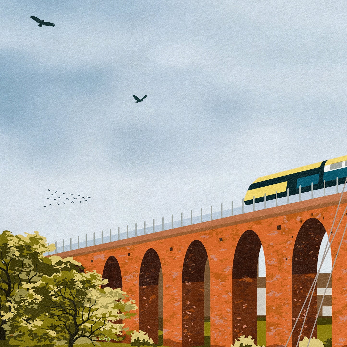 Montrose Basin Travel Poster - South Esk Viaduct - Angus