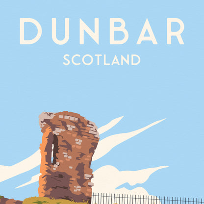 Dunbar Print - Travel Poster - Firth of Forth - Dunbar Harbour - Scottish Wall Art - Scotland Gift