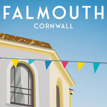 Falmouth Print - Cornwall - Quay Street - Art print A3, A2, A1