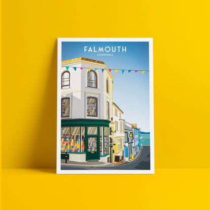 Falmouth Print - Cornwall - Quay Street - Art print A3, A2, A1