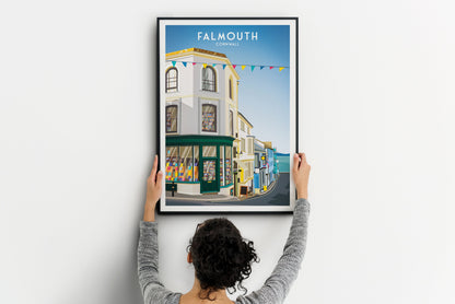 Falmouth Print - Cornwall - Quay Street - Art print A3, A2, A1