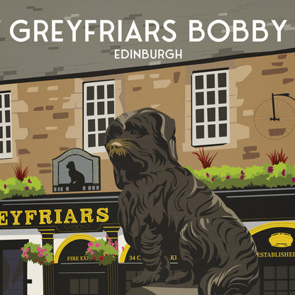 Greyfriars Bobby Print - Edinburgh Travel Poster - Scottish Wall Art