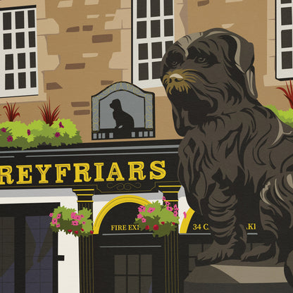 Greyfriars Bobby Print - Edinburgh Travel Poster - Scottish Wall Art