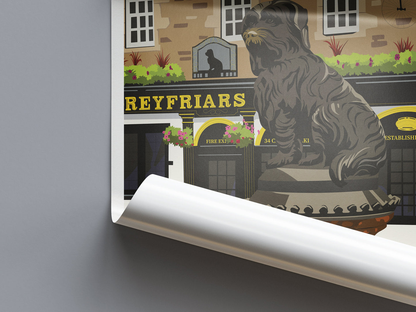 Greyfriars Bobby Print - Edinburgh Travel Poster - Scottish Wall Art