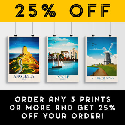 Poole Travel Poster - Dorset Wall Art - England Travel Print