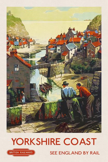 Yorkshire Coast Travel Poster | Poster Wall Art | Wall Art  | vintage England