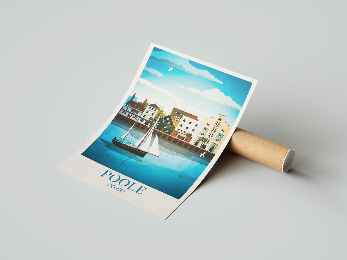 Poole Travel Poster - Dorset Wall Art - England Travel Print