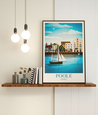 Poole Travel Poster - Dorset Wall Art - England Travel Print