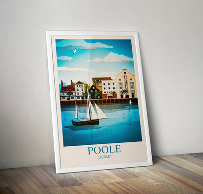 Poole Travel Poster - Dorset Wall Art - England Travel Print