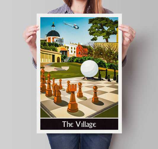 The Prisoner - The Village - Portmeirion Travel Poster - Gwynedd North Wales - Seaside Print - Welsh Travel Poster - Wall Art