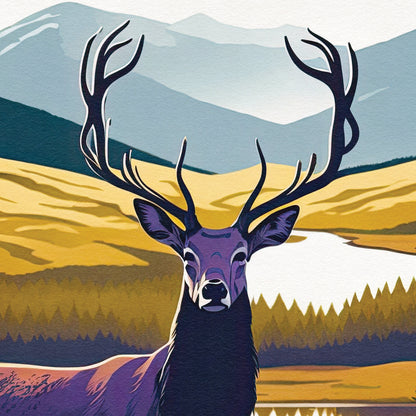 Cairngorms National Park Travel Poster | National Park | Scotland | Cairngorms Print | Scottish Highlands | Stag | Deer | Cairngorms Poster