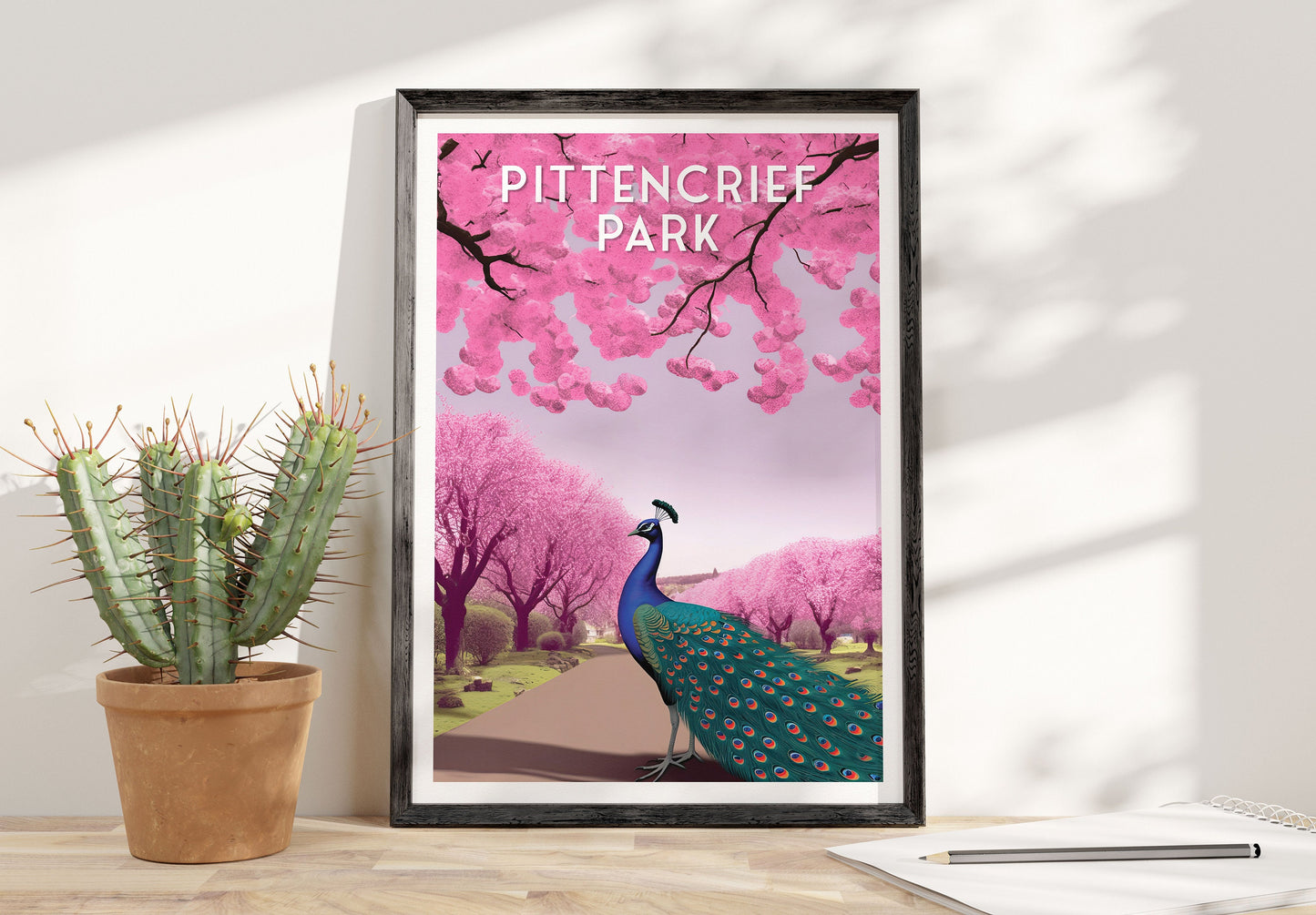 Pittencrieff Park - Peacock illustration - Dunfermline Poster