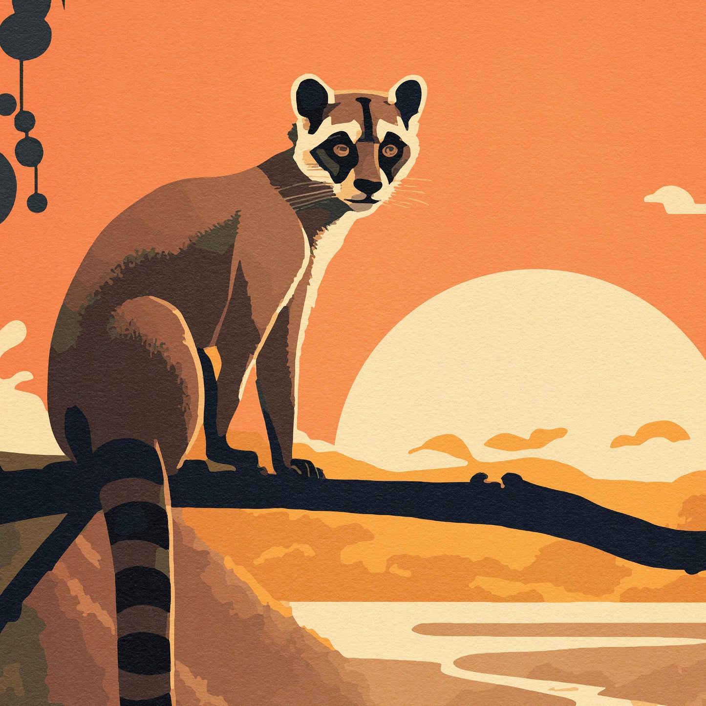 Madagascar Print | Ring-Tailed Lemur | Lemur catta | Madagascar Gift | Travel Poster