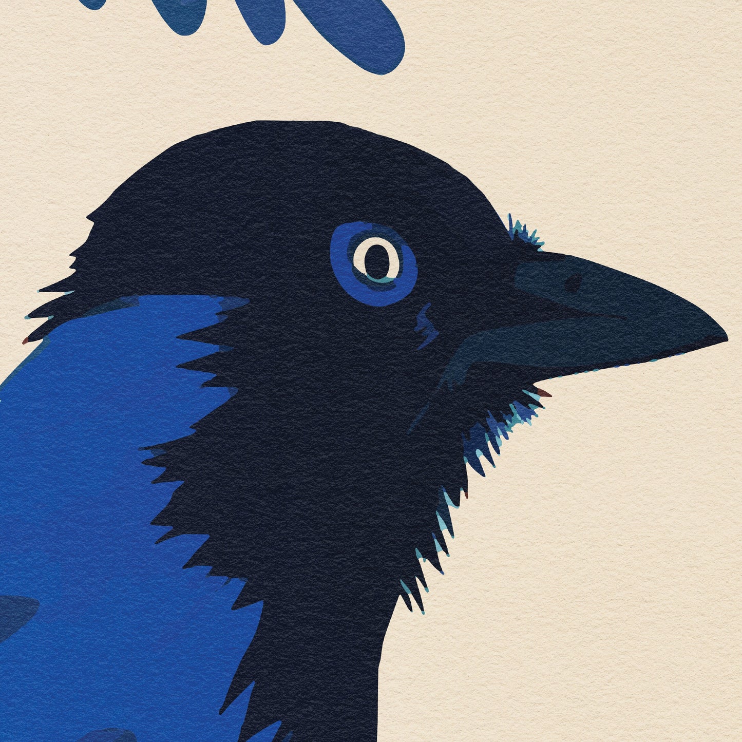 Brazil Print - Azure Jay - Gralha Azul - Cyanocorax caeruleus - Travel Poster - Brazilian Gift - A3, A2, A1