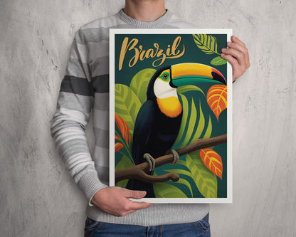 Brazil Print - Toucan - Rainforest - Travel Poster