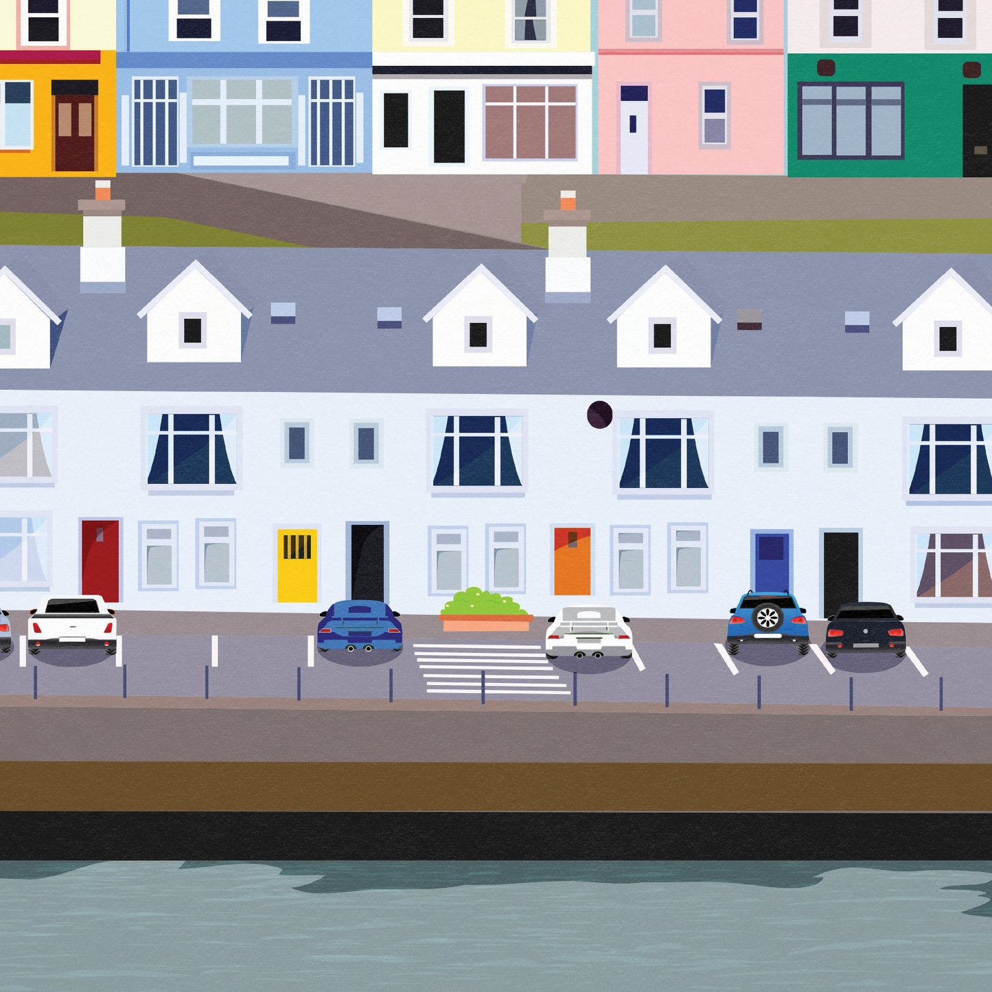 Cork Print featuring Colourful Houses - Co Cork - Ireland Travel Poster - Irish Art - Wall Art - Wedding gift