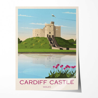 Cardiff Castle Travel Poster | Welsh Print | Wall Art