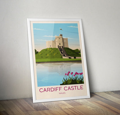 Cardiff Castle Travel Poster | Welsh Print | Wall Art