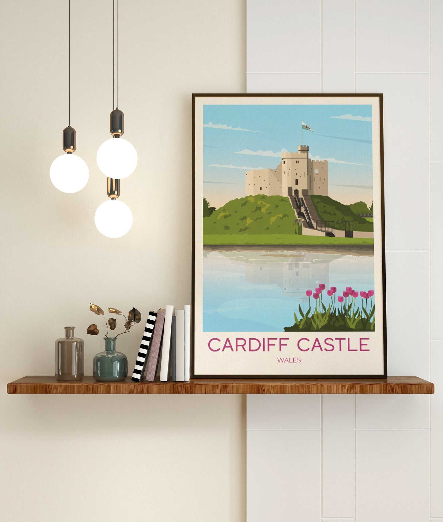 Cardiff Castle Travel Poster | Welsh Print | Wall Art