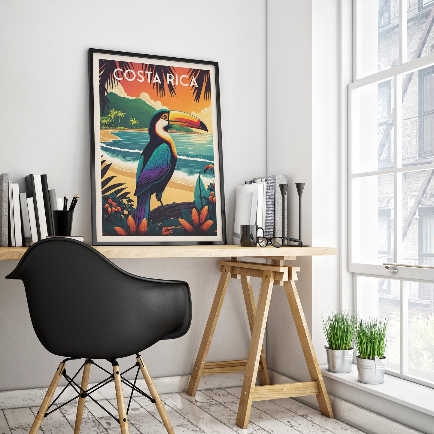 Costa Rica Print | Toucan | Travel Poster | Birthday Gift | Home Decor Artwork