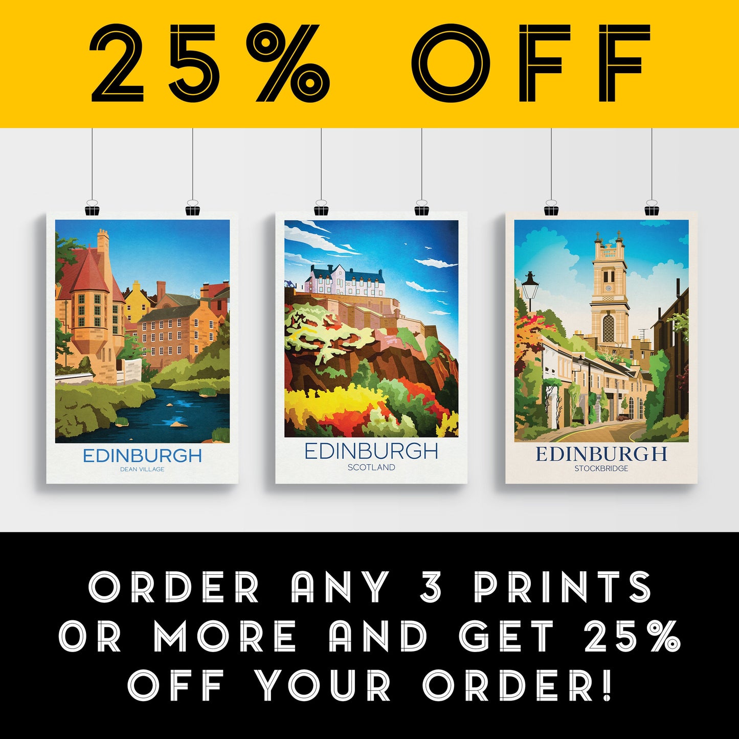 Edinburgh Castle Travel Poster, Edinburgh traditional travel print - Scotland Wall Art, Edinburgh poster, Edinburgh castle. Wedding gift