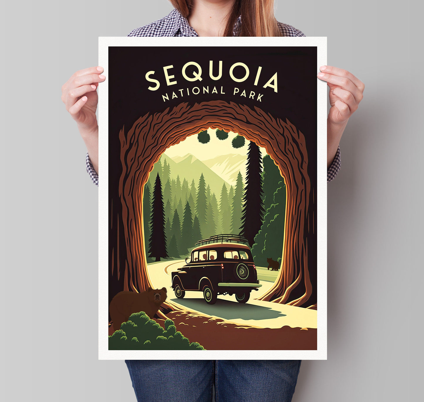 Sequoia travel print - National Park, California, Southern Sierra Nevada, Sequoia print, Sequoia poster, A3, A2, A1