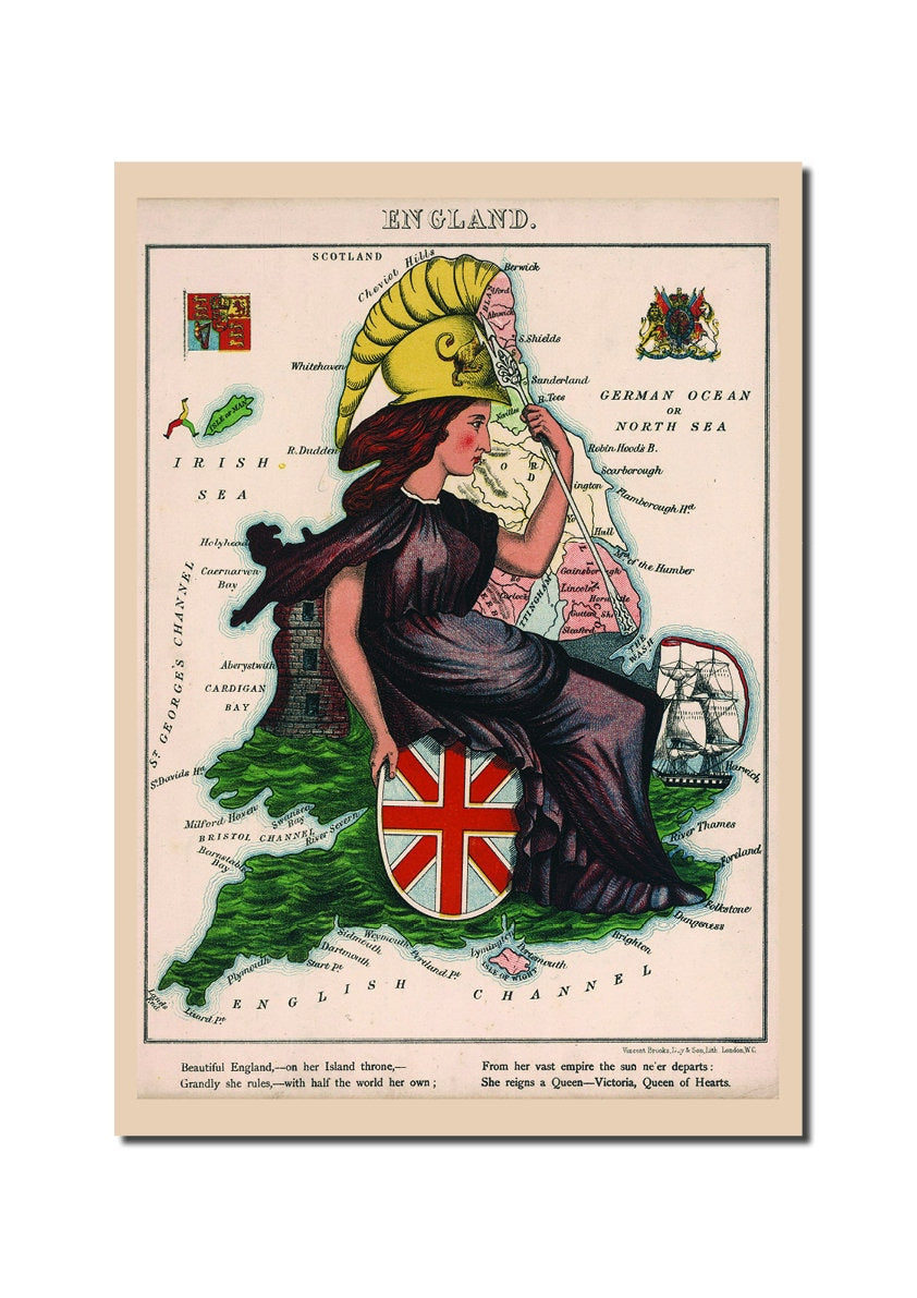 Humourous Pictorial Illustration of England by Lilian Lancaster (1868)