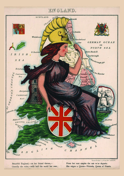 Humourous Pictorial Illustration of England by Lilian Lancaster (1868)