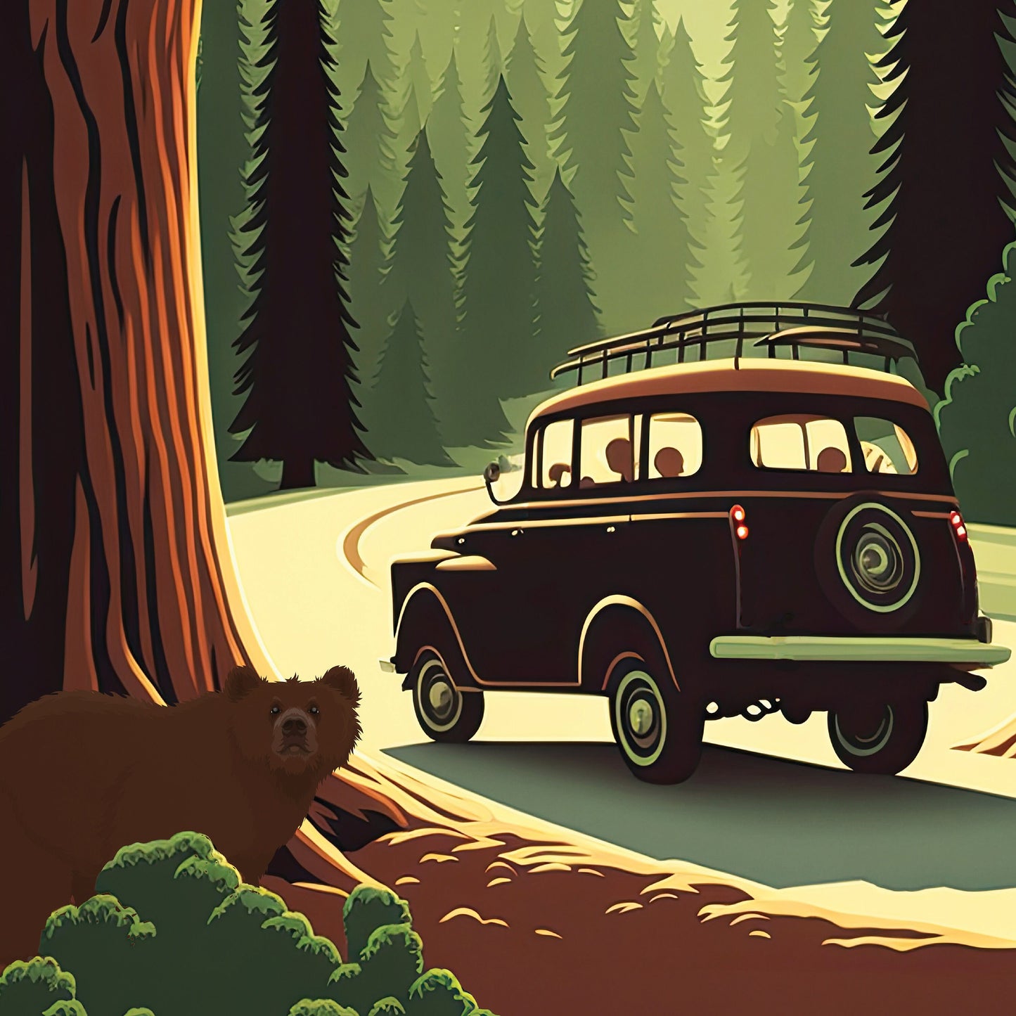 Sequoia travel print - National Park, California, Southern Sierra Nevada, Sequoia print, Sequoia poster, A3, A2, A1