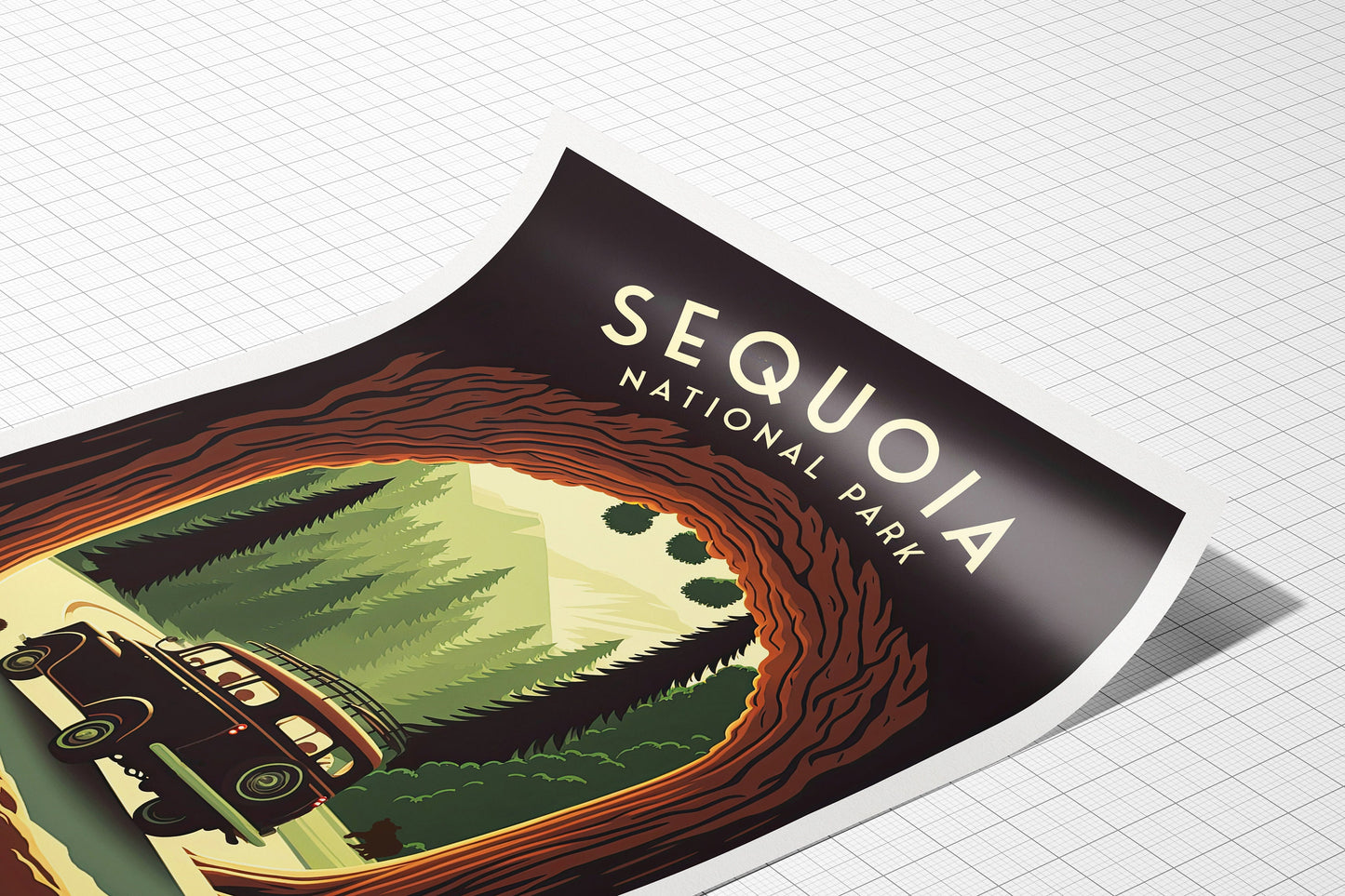 Sequoia travel print - National Park, California, Southern Sierra Nevada, Sequoia print, Sequoia poster, A3, A2, A1