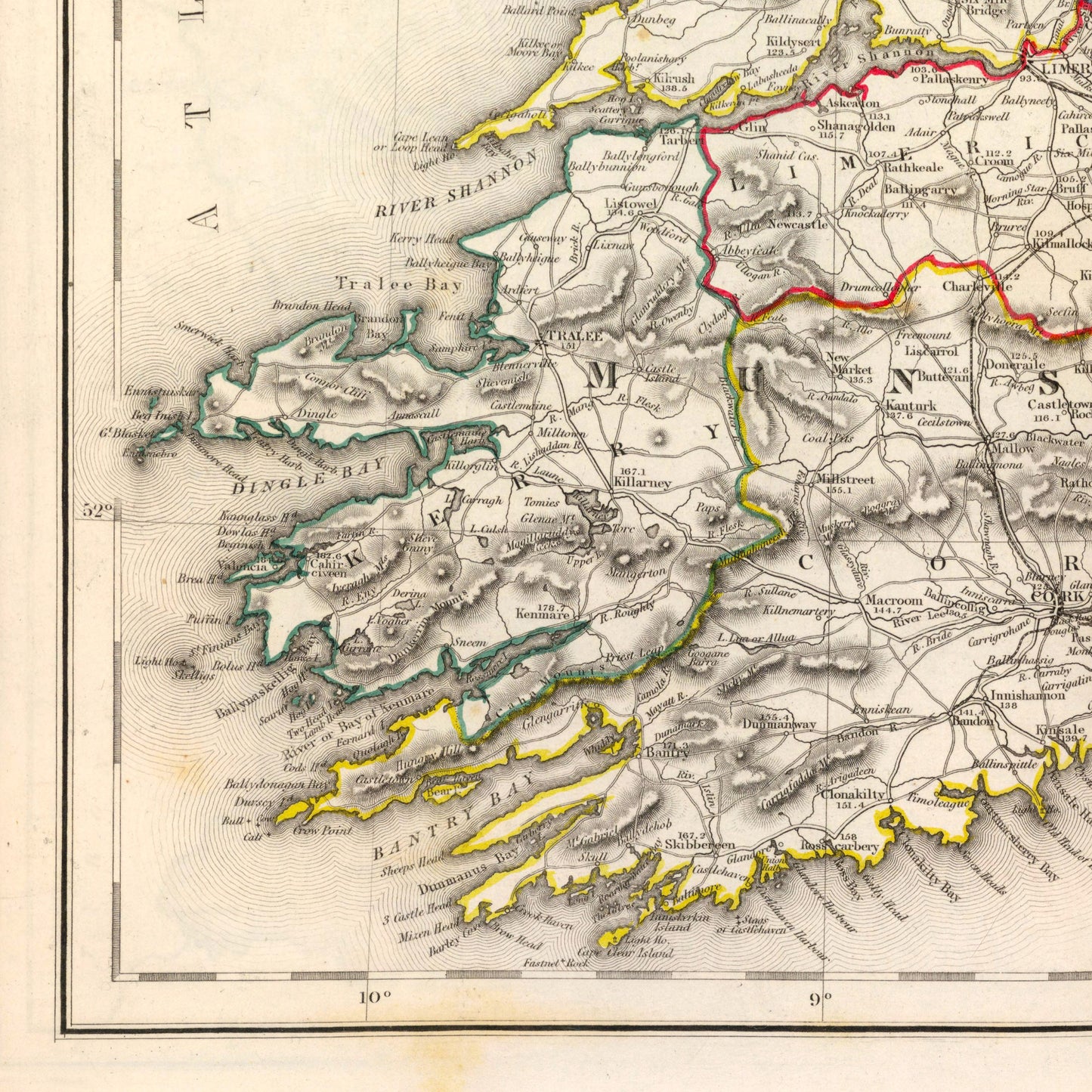 Ireland Map - Old Antique Reproduction Print of Ireland - 1846