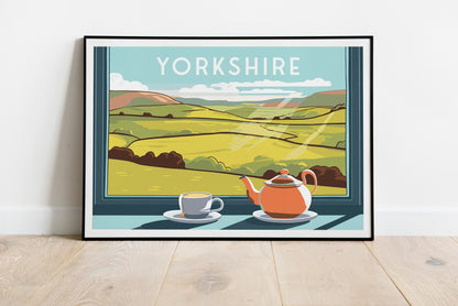 Yorkshire Tea Travel Poster | Yorkshire Dales | National Park Travel Poster | Gift | Birthday Present