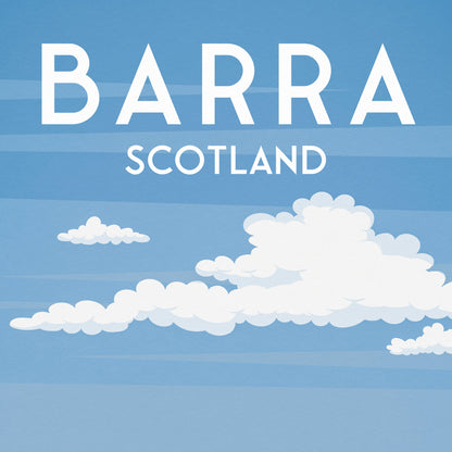 Barra Print  - Isle of Barra Travel Poster - Crannag by Traigh Mhor - Western Isles - Scotland - Wall Art - Scottish Islands