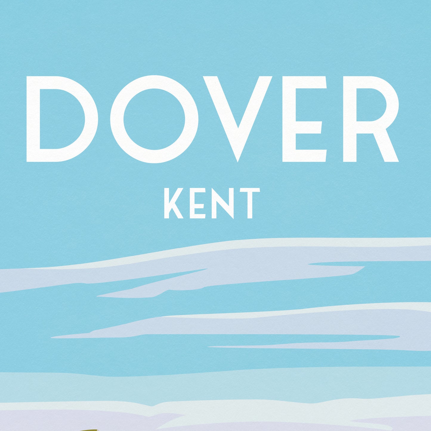 Dover Print - Kent Travel Poster - England - A3 - A2 - A1 - Wall Decor