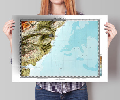 Montrose Map  - Topographic Relief Map Print - Vintage Style  - 2D Giclée Print