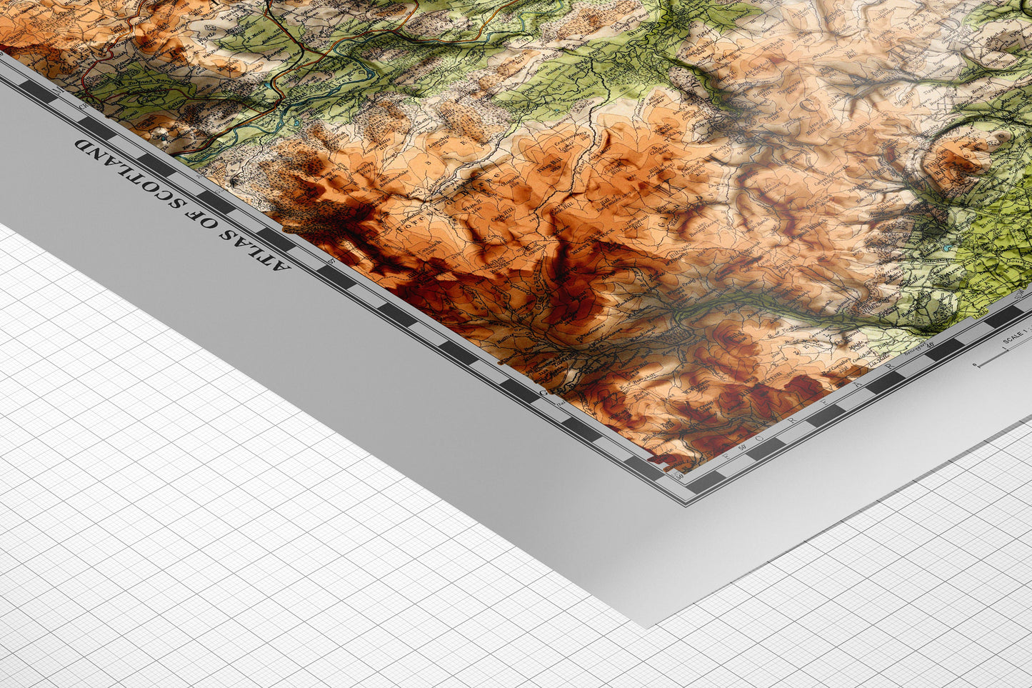 Aberdeen Map  - Topographic Shaded Relief Print - Vintage Style  - 2D Giclée Print - Elevation Map