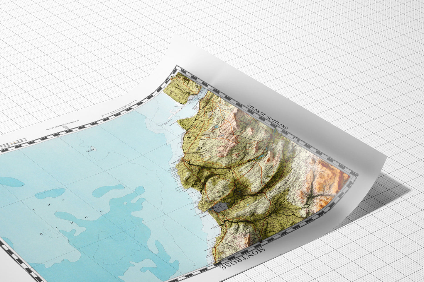 Montrose Map  - Topographic Relief Map Print - Vintage Style  - 2D Giclée Print