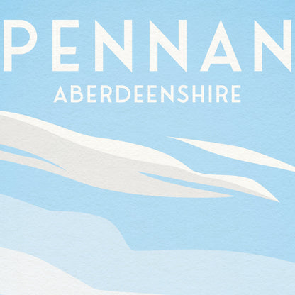 Pennan Travel Poster - Aberdeenshire - Scotland - Local Hero - Red Telephone Box  - Scottish Landscape - Banff - Crovie - Gardenstown