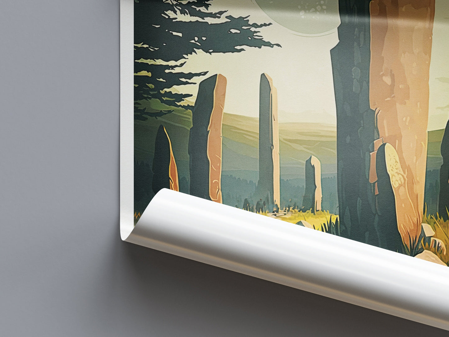 Craigh Na Dun Print | Standing Stones | Scotland Travel Poster | Scottish Highlands