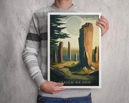 Craigh Na Dun Print | Standing Stones | Scotland Travel Poster | Scottish Highlands