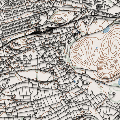 Edinburgh Topographic Contour Map With 3D Illusion - Scotland, United Kingdom - Home Decor Wall Art - City Map Poster