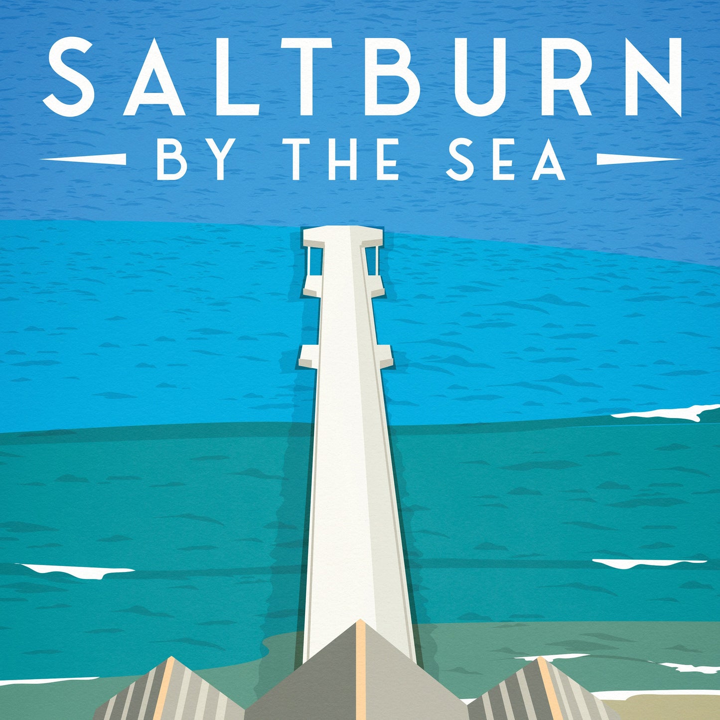 Saltburn By The Sea Print - England Travel Poster - Saltburn-By-The-Sea Gift