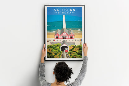 Saltburn By The Sea Print - England Travel Poster - Saltburn-By-The-Sea Gift