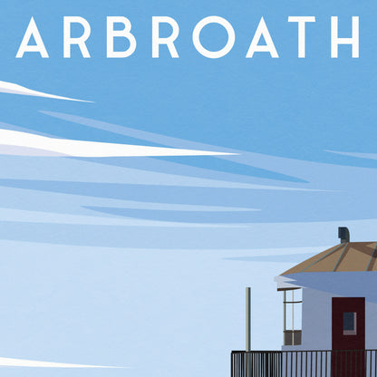 Arbroath Print - Scottish Travel Poster - harbour wall - Angus - North Sea