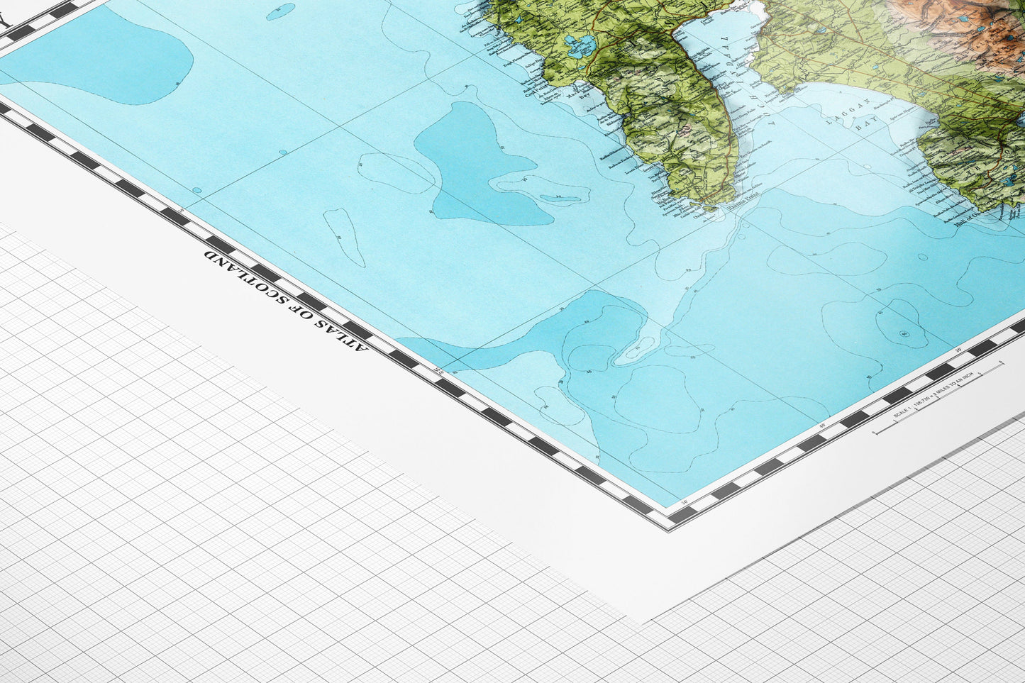 Islay Topographic Map Print - "The Queen of the Hebrides" - Vintage - Retro - Geological Map - 3D effect relief Print