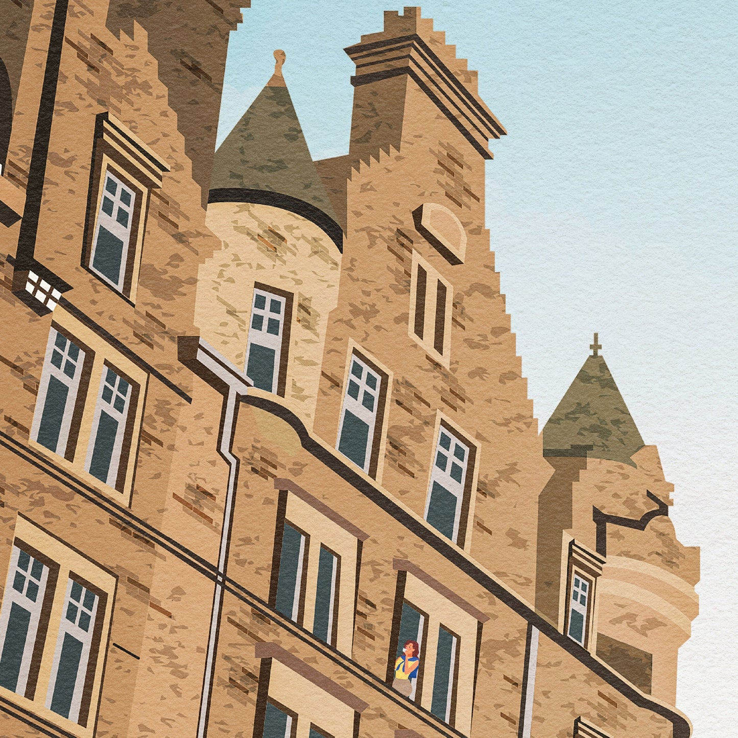 Cockburn Street, Edinburgh Travel Poster, Scottish Wall Art